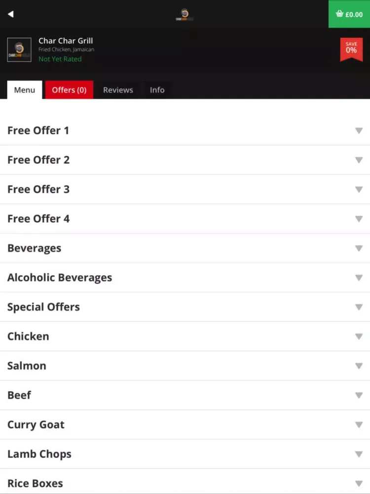 Tangkapan skrin Char Char Grill iPad 