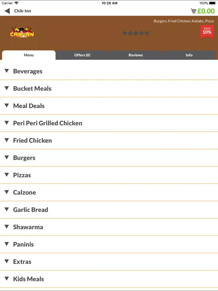 Chik-Inn iPad  Screenshots