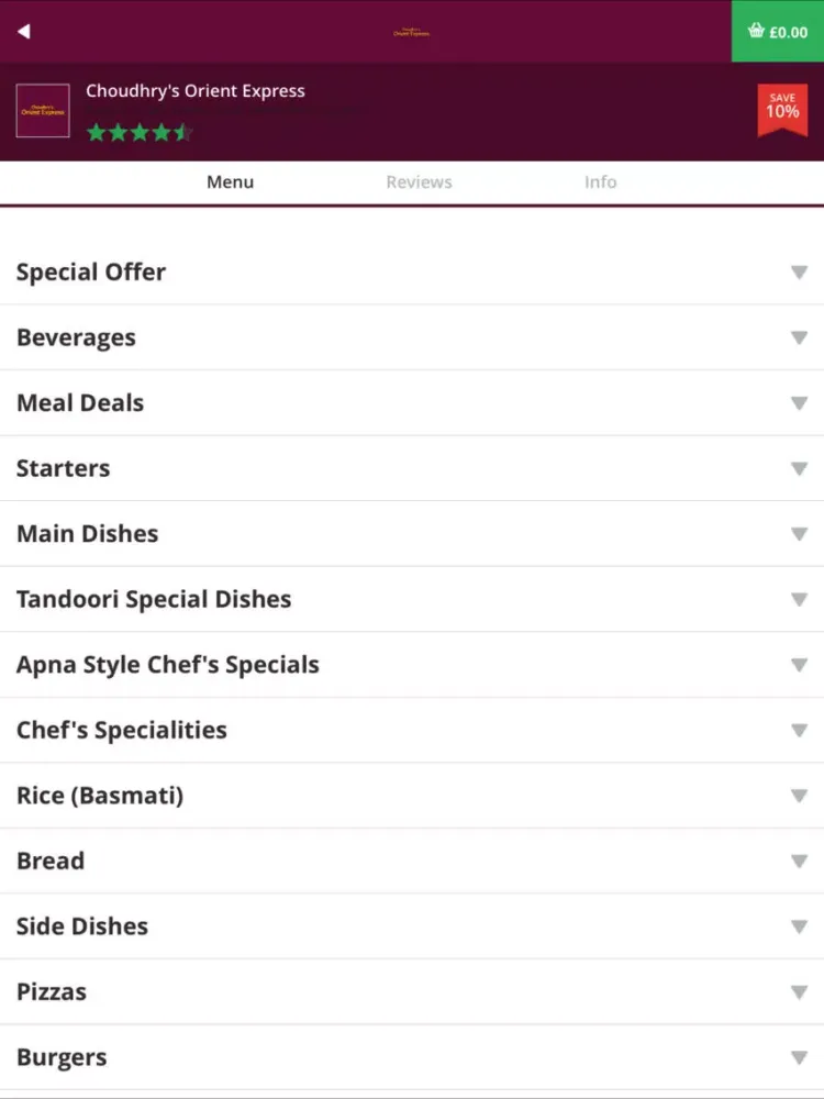 Choudrys Orient Express iPad  স্ক্রিনশট