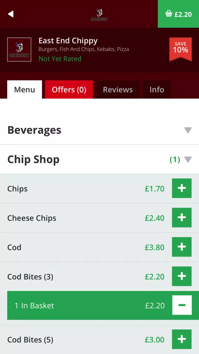 Ảnh chụp màn hình của East End Chippy