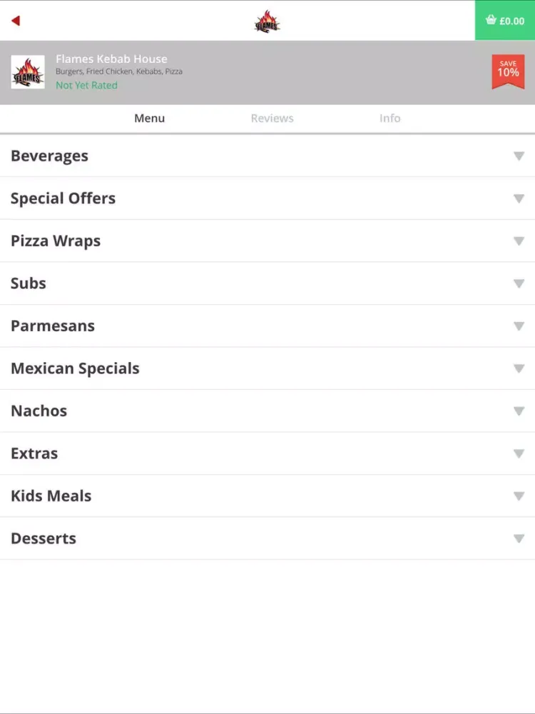 Capturas de tela do Flames Kebab House iPad 