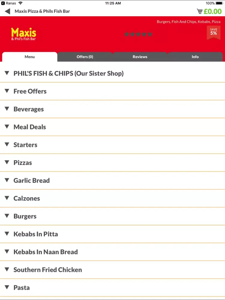 Captures d'écran de Maxis Pizza & Phils Fish Bar iPad 
