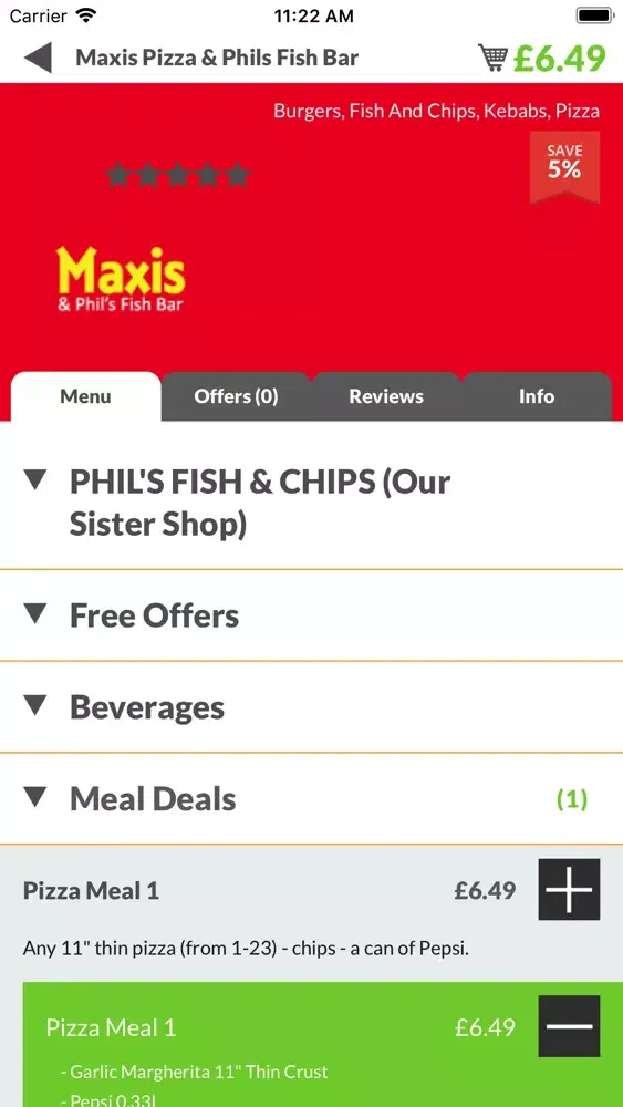 Captures d'écran de Maxis Pizza & Phils Fish Bar