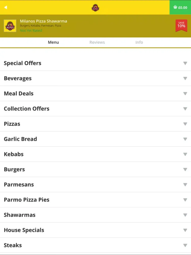 Milanos Pizza Shawarma iPad  스크린샷