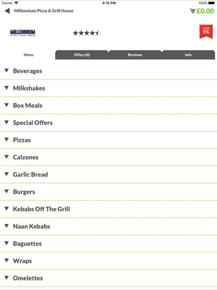 Millennium Pizza & Grill House iPad  Screenshots