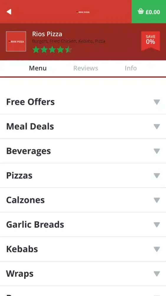 Tangkapan layar Rios Pizza