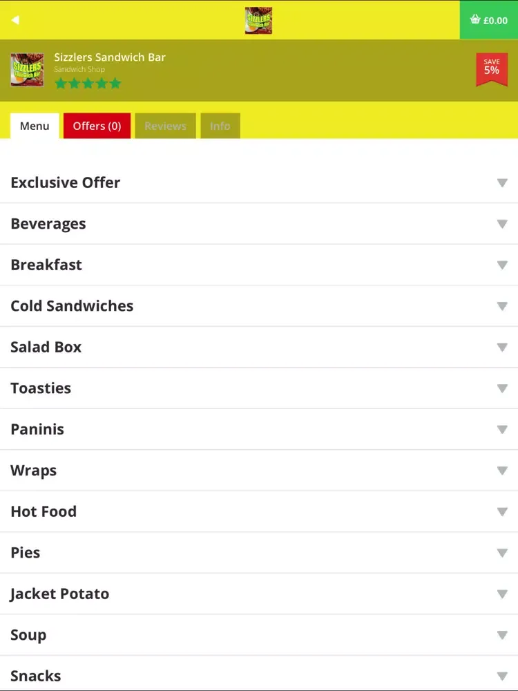 Sizzlers Sandwich Bar iPad 应用截图