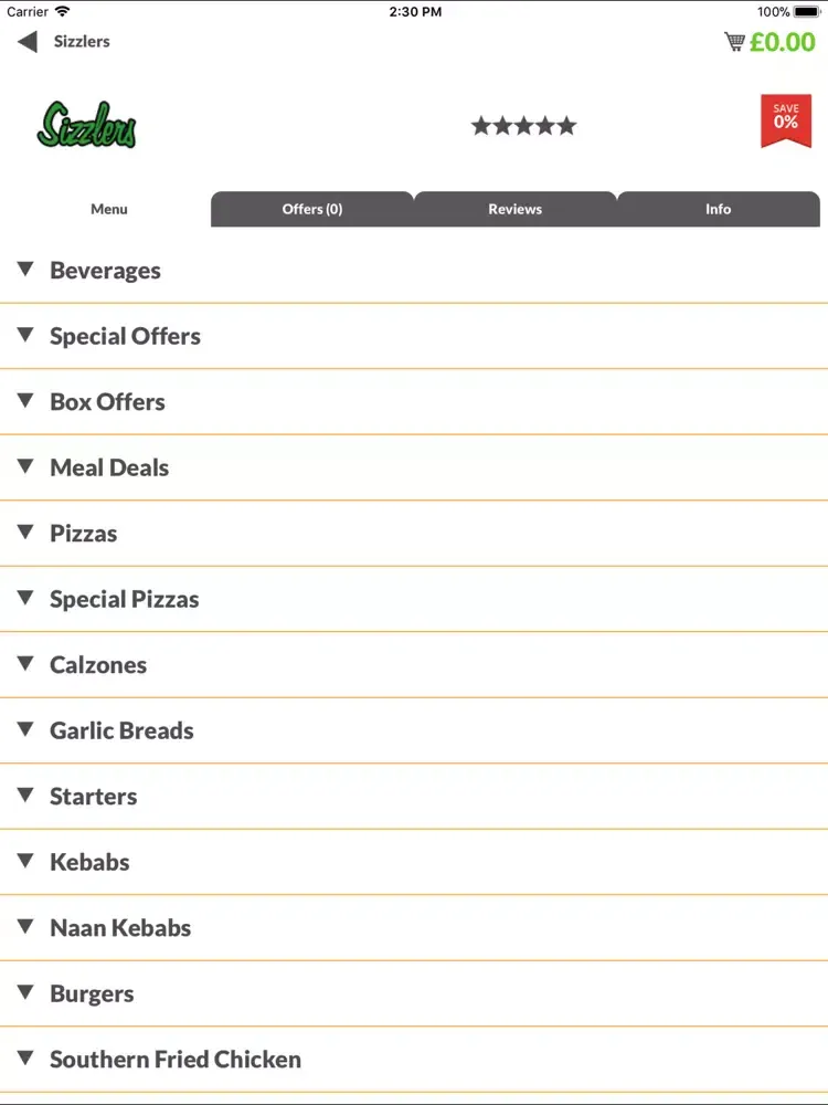 Sizzlers WF10 iPad  স্ক্রিনশট