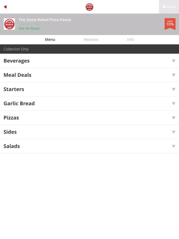 The Stone Baked Pizza House iPad  স্ক্রিনশট