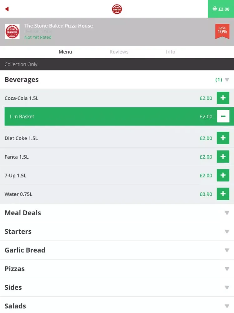 The Stone Baked Pizza House iPad  স্ক্রিনশট