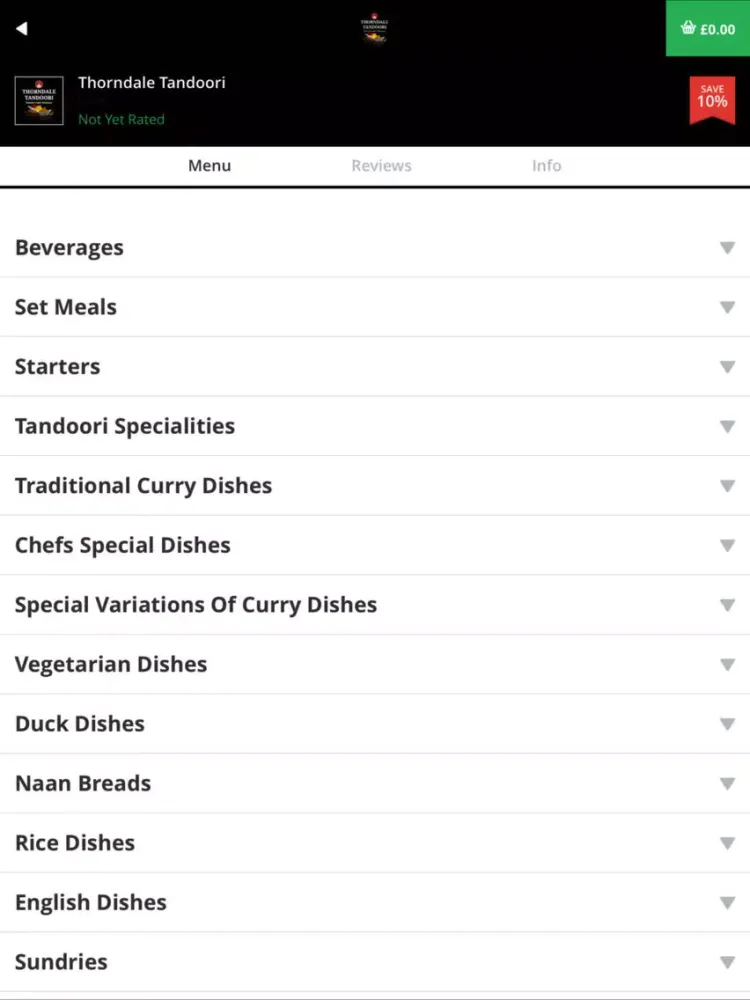 Thorndale Tandoori iPad  Screenshots
