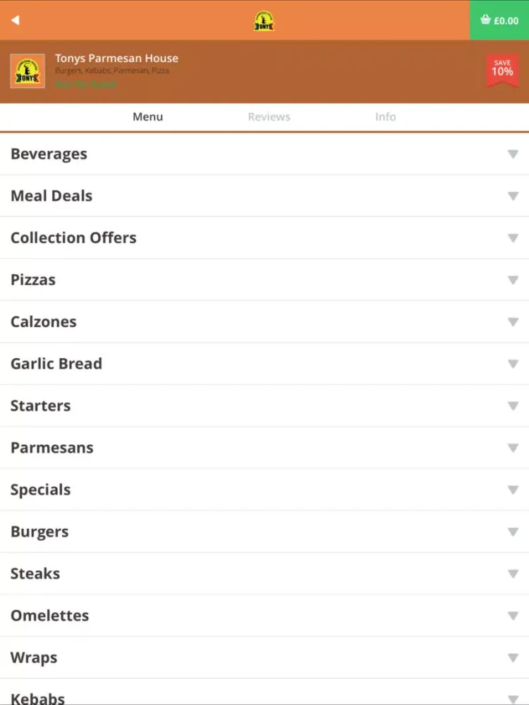 Tonys Parmesan House iPad  Screenshots