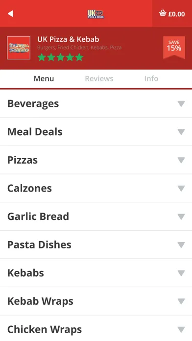 Tangkapan skrin UK Pizza & Kebab S72