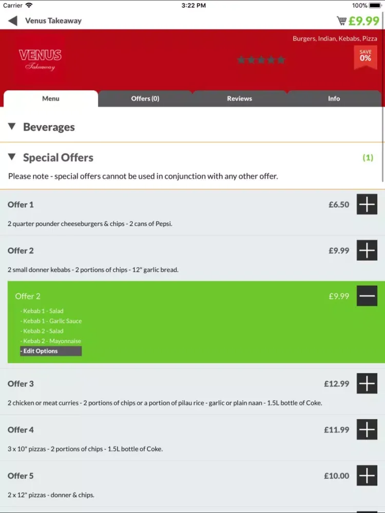 Screenshot di Venus Takeaway iPad 