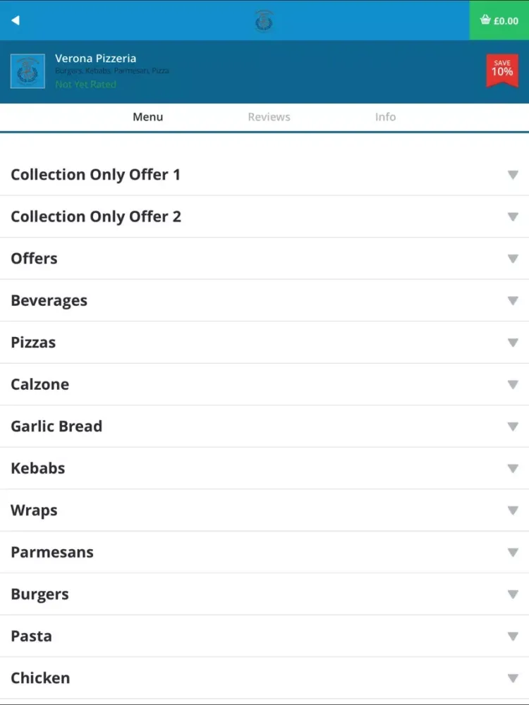Verona Pizzeria iPad  Screenshots
