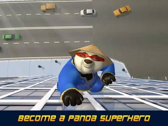 Panda Rope Stunts: Flight over Crime City iPad  スクリーンショット