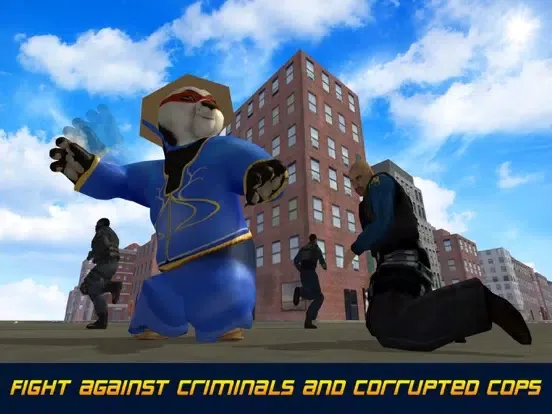 Panda Rope Stunts: Flight over Crime City iPad  スクリーンショット