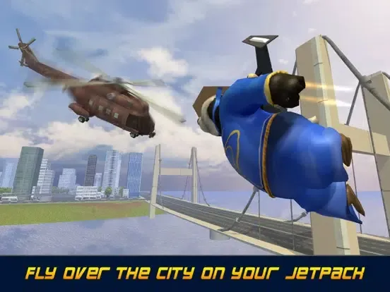 Panda Rope Stunts: Flight over Crime City iPad  スクリーンショット