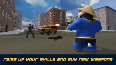 Panda Rope Stunts: Flight over Crime City スクリーンショット