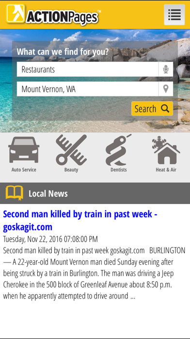 Screenshot di Action Pages