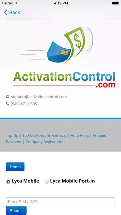 Captures d'écran de Activation Control