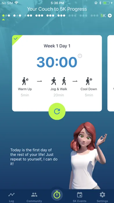 Tangkapan skrin Couch to 5K® - Run training