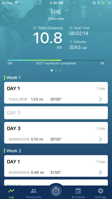 Tangkapan skrin Couch to 5K® - Run training