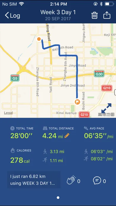 Tangkapan skrin Couch to 5K® - Run training