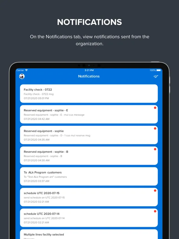 ภาพหน้าจอของ ACTIVENet Captivate iPad 