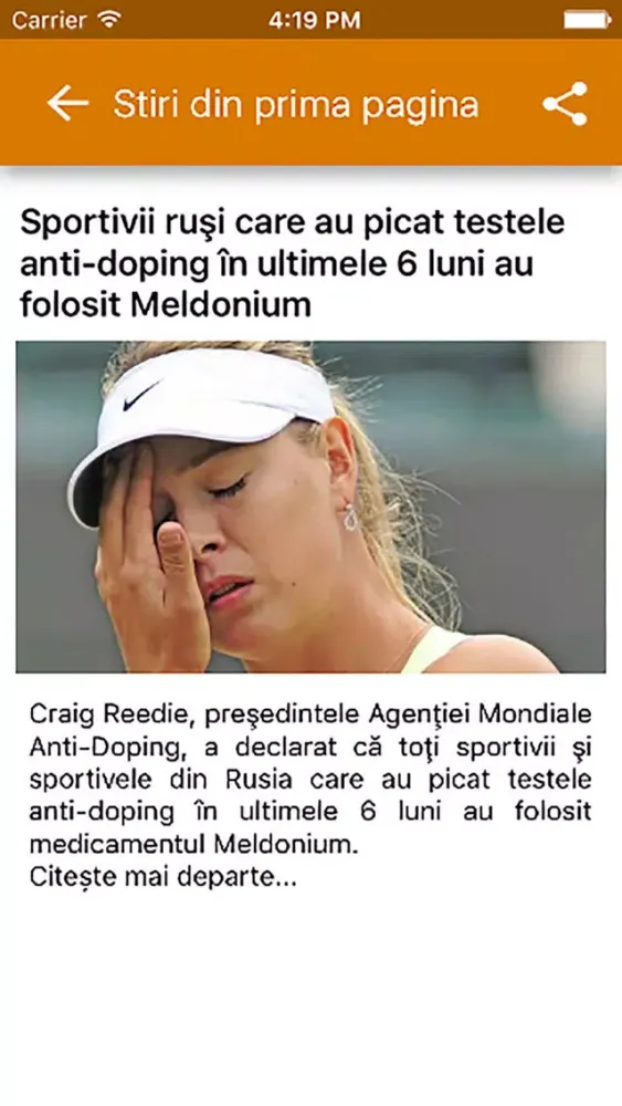 Tangkapan skrin Stiri din sport 2016