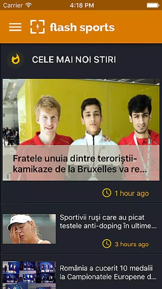 Tangkapan skrin Stiri din sport 2016