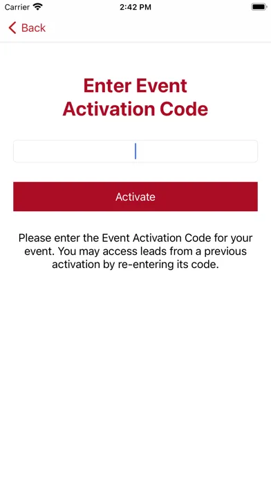 Capturas de tela do Active Event Lead Retrieval