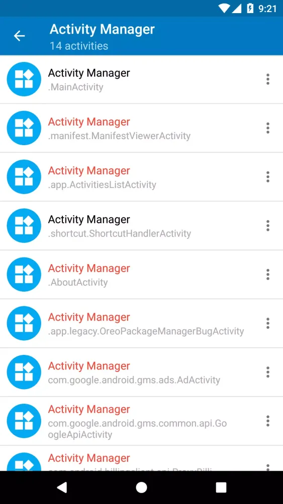Activity Manager Screenshots