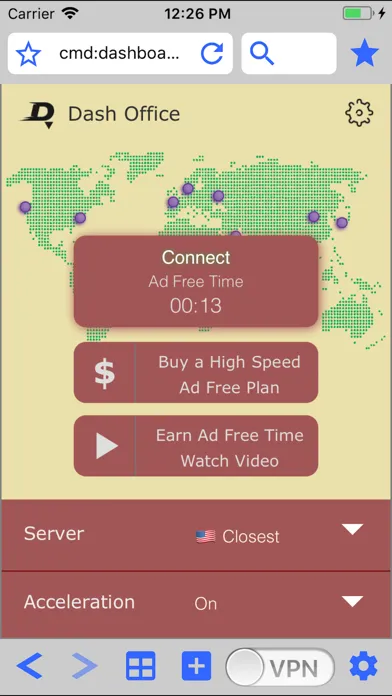 Capturas de pantalla de Dash Office VPN