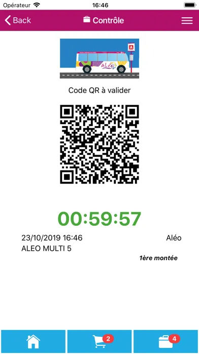 Capturas de tela do M-Ticket Aléo