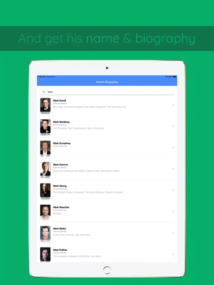 Скриншоты Actors Finder - Recognition iPad 