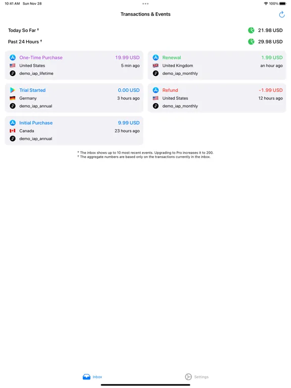 RevenueCat Notification Client iPad  Screenshots
