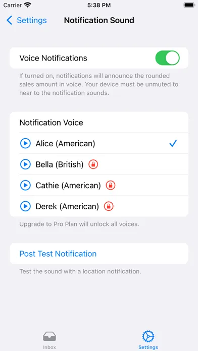RevenueCat Notification Client Screenshots
