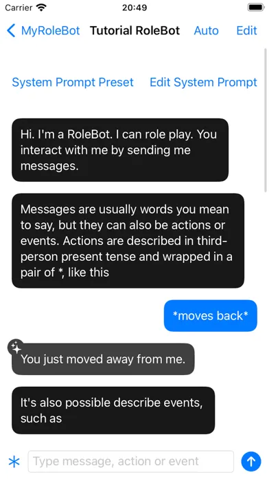Capturas de tela do aiRoleBot: AI Role-Play Chat