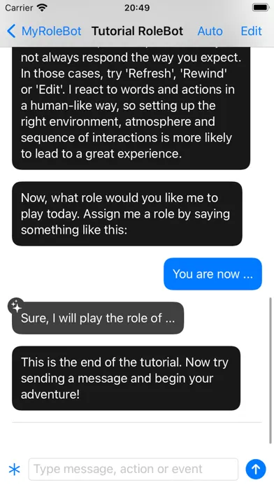 Capturas de tela do aiRoleBot: AI Role-Play Chat