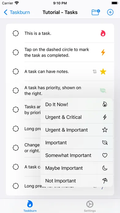 Ảnh chụp màn hình của Taskburn: Get Tasks Done