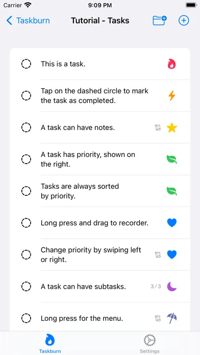 Ảnh chụp màn hình của Taskburn: Get Tasks Done