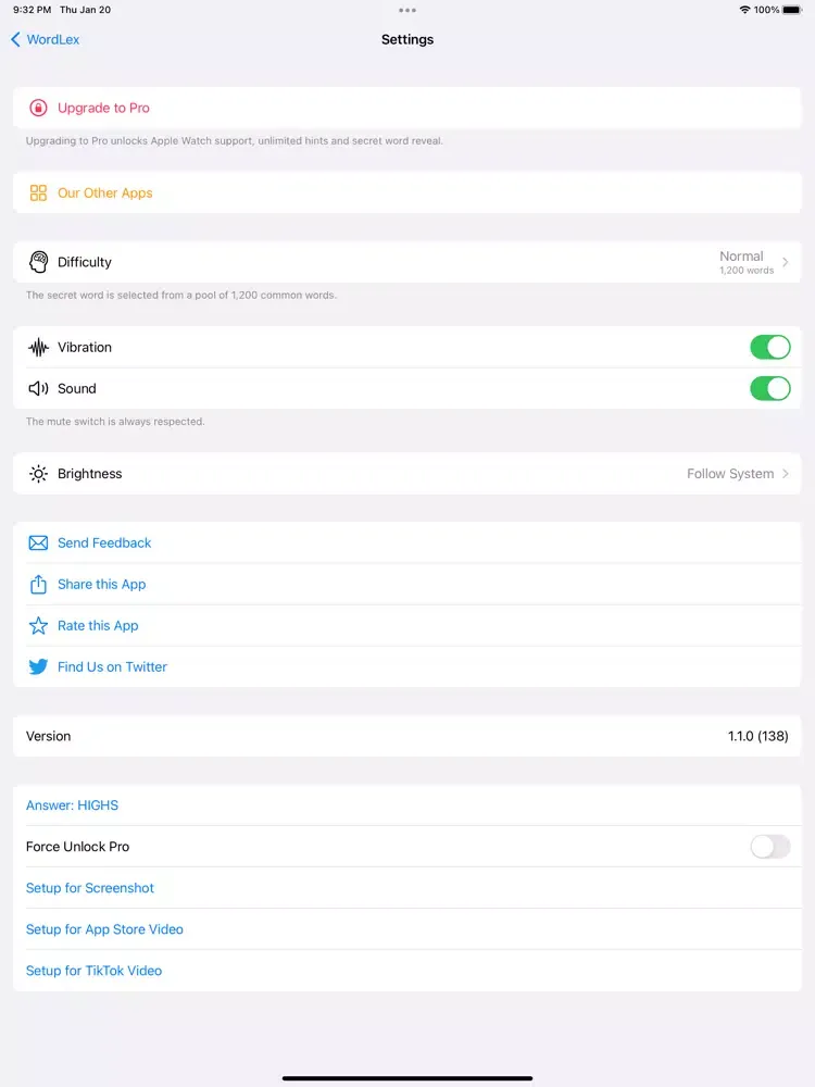 WordLex iPad  स्क्रीनशॉट