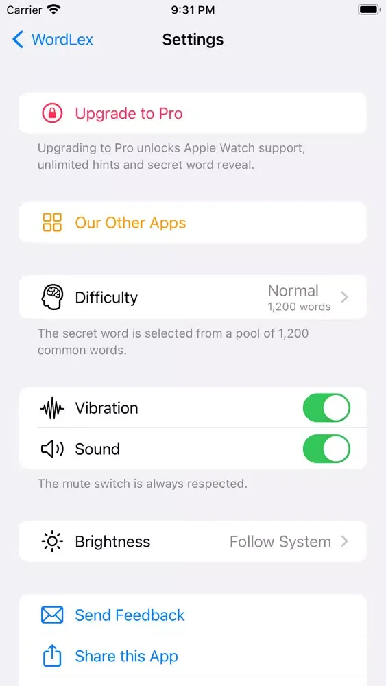 WordLex स्क्रीनशॉट