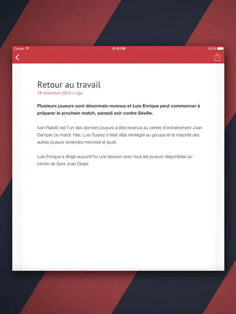 Captures d'écran de Actu Barcelone iPad 