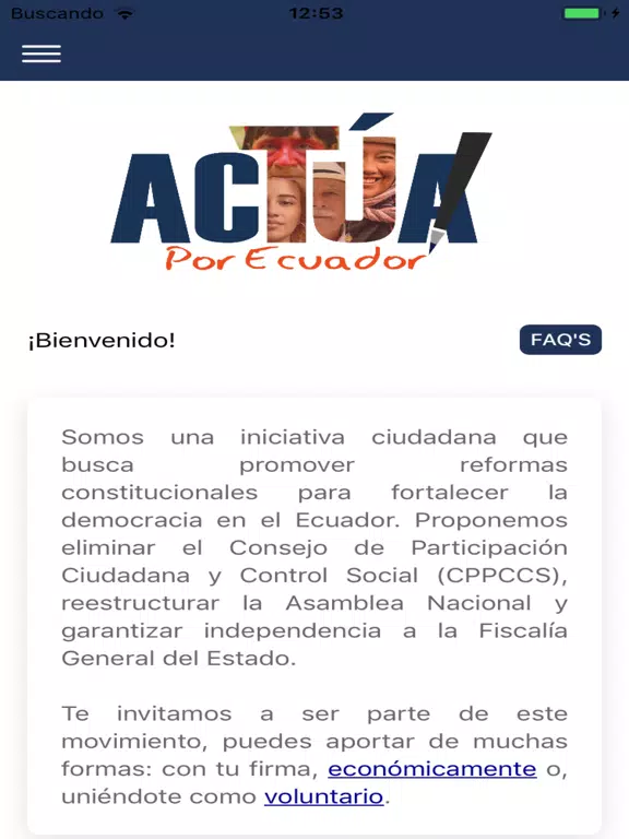 Actúa por Ecuador iPad 應用截圖