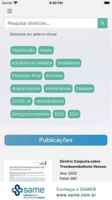 Скриншоты Diretrizes da Cardiologia