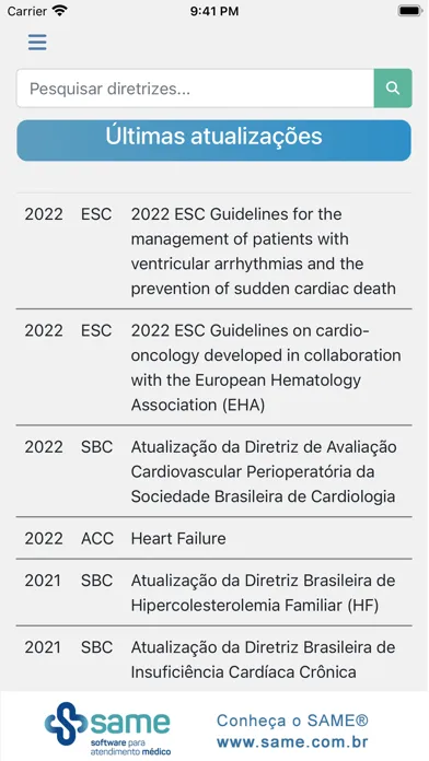 Скриншоты Diretrizes da Cardiologia