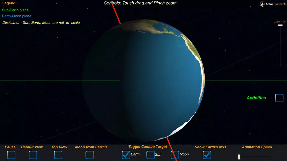Скриншоты 3D Earth Moon Sun