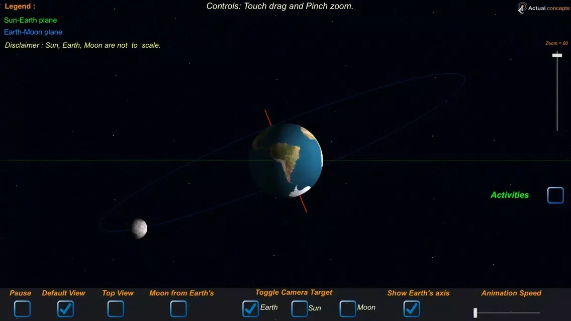 3D Earth Moon Sun 스크린샷